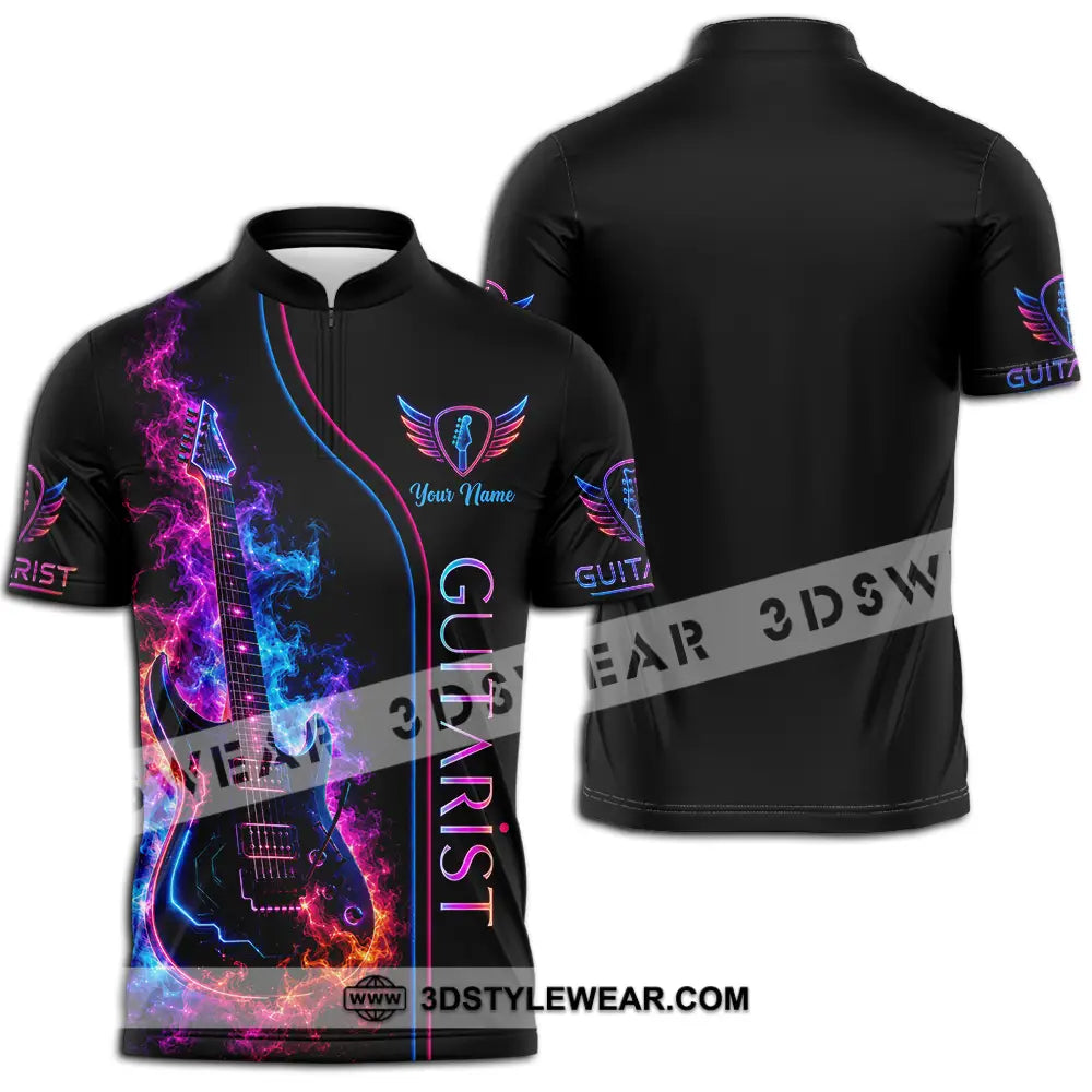 Unisex Shirt - Custom Guitar Shirt - Zipper Polo Shirt / S - T-shirt