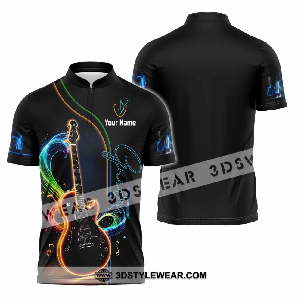 Unisex Shirt - Custom Guitar Shirt - Zipper Polo Shirt / S - T-shirt
