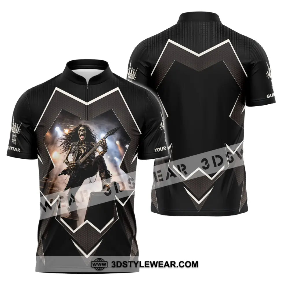 Unisex Shirt - Custom Guitar Shirt - Zipper Polo Shirt / S - T-shirt