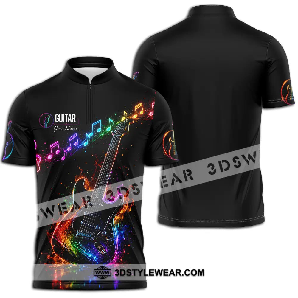 Unisex Shirt - Custom Guitar Shirt - Zipper Polo Shirt / S - T-shirt