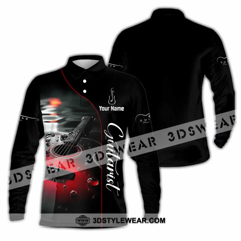 Unisex Shirt - Custom Guitarist Shirt - Long Sleeve Polo / S - T-shirt
