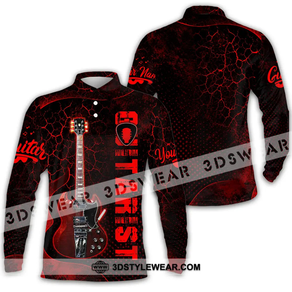 Unisex Shirt - Custom Guitarist Shirt - Long Sleeve Polo / S - T-shirt