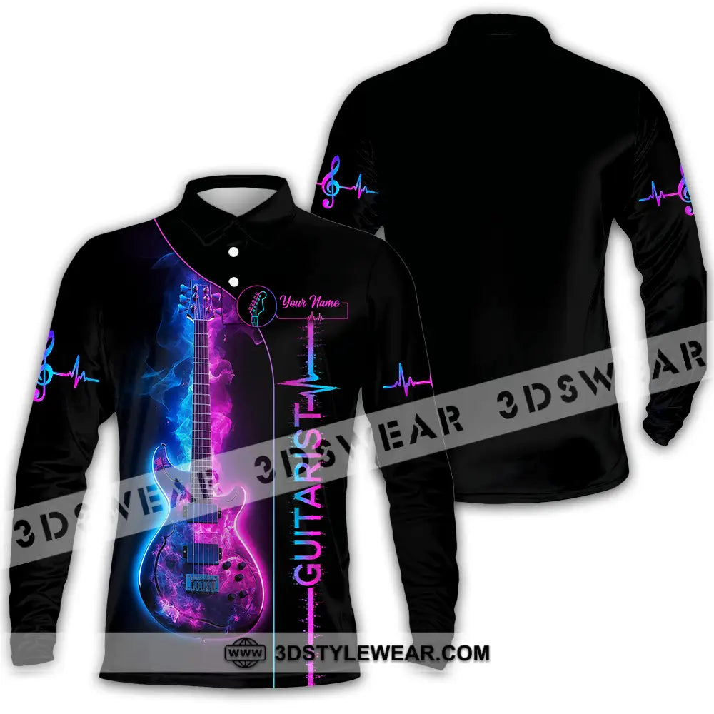 Unisex Shirt - Custom Guitarist Shirt - Long Sleeve Polo / S - T-shirt