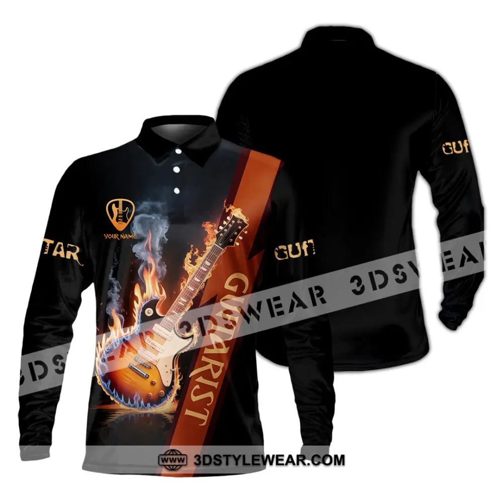 Unisex Shirt - Custom Guitarist Shirt - Long Sleeve Polo / S - T-shirt