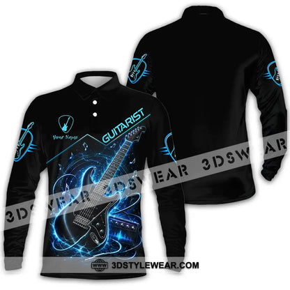 Unisex Shirt - Custom Guitarist Shirt - Long Sleeve Polo / S - T-shirt