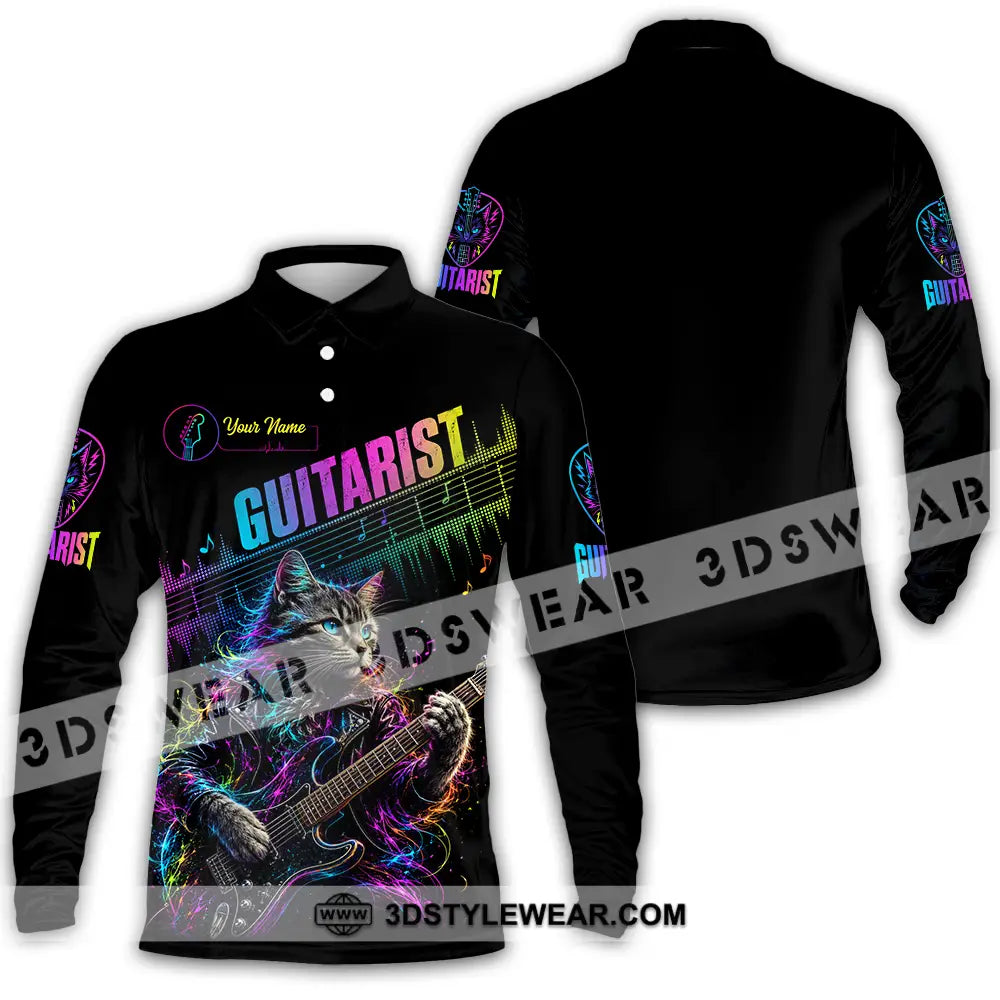 Unisex Shirt - Custom Guitarist Shirt - Long Sleeve Polo / S - T-shirt