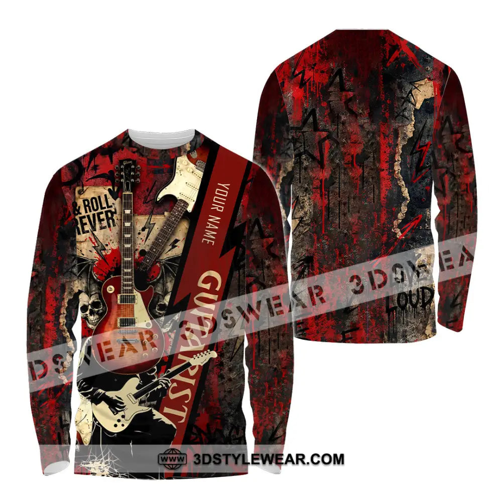 Unisex Shirt - Custom Guitarist Shirt - Long Sleeve Shirt / S - T-shirt