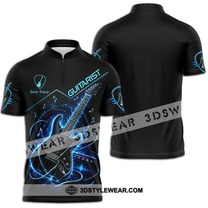 Unisex Shirt - Custom Guitarist Shirt - Zipper Polo Shirt / S - T-shirt