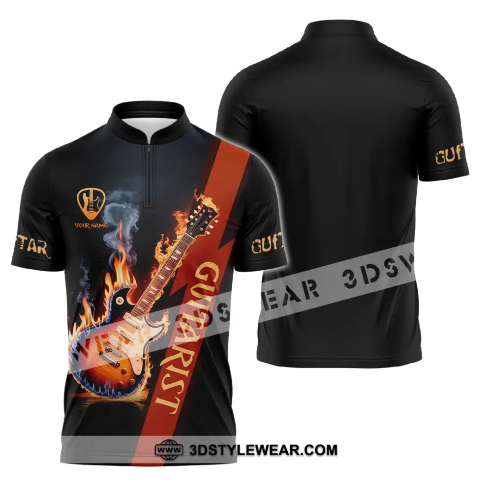 Unisex Shirt - Custom Guitarist Shirt - Zipper Polo Shirt / S - T-shirt
