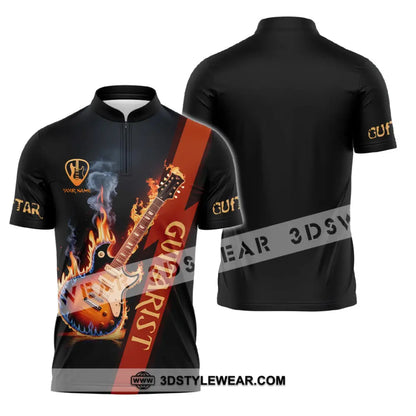 Unisex Shirt - Custom Guitarist Shirt - Zipper Polo Shirt / S - T-shirt