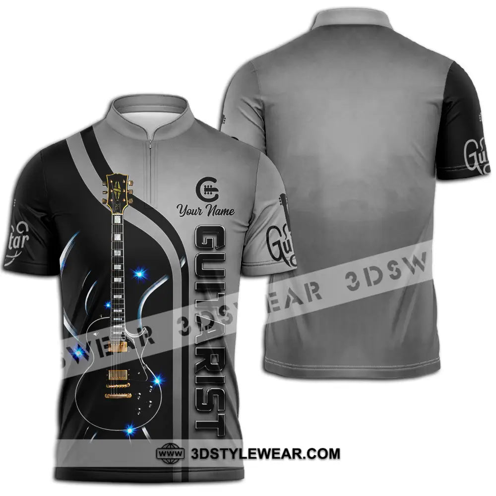 Unisex Shirt - Custom Guitarist Shirt - Zipper Polo Shirt / S - T-shirt