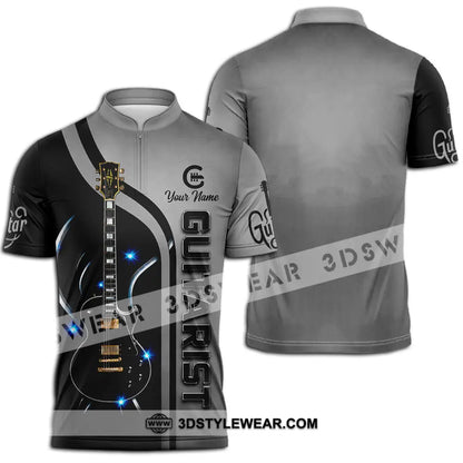 Unisex Shirt - Custom Guitarist Shirt - Zipper Polo Shirt / S - T-shirt