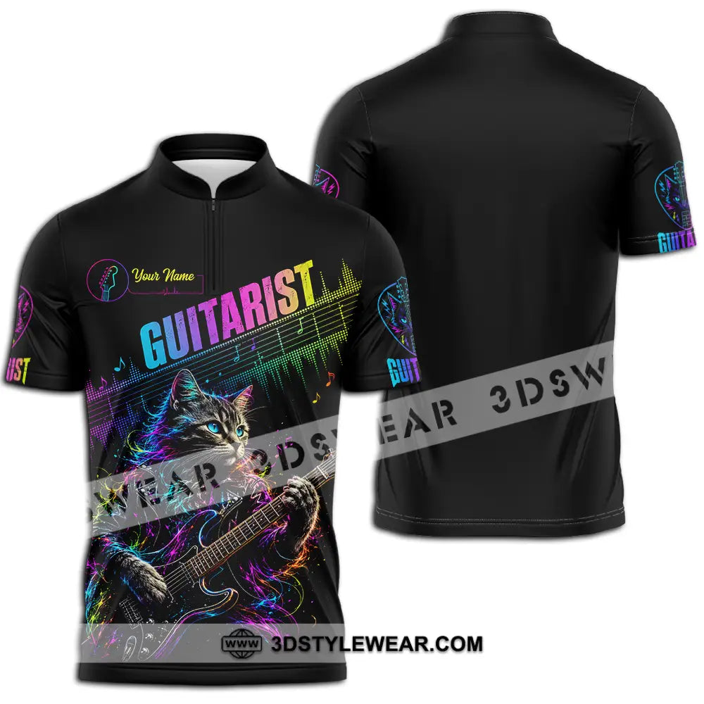 Unisex Shirt - Custom Guitarist Shirt - Zipper Polo Shirt / S - T-shirt
