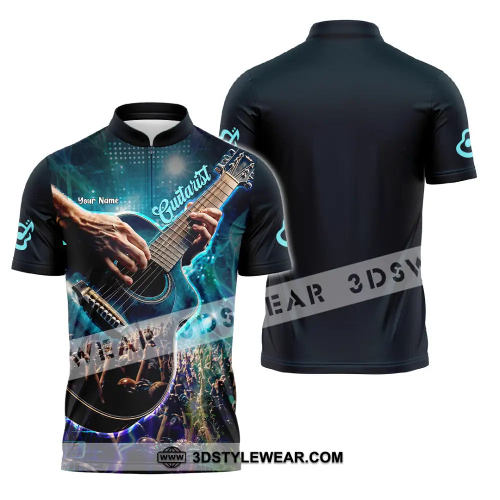 Unisex Shirt - Custom Guitarist Shirt - Zipper Polo Shirt / S - T-shirt