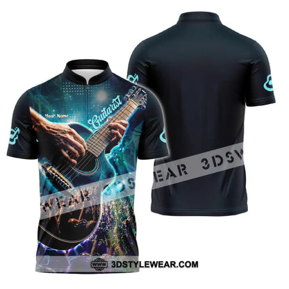 Unisex Shirt - Custom Guitarist Shirt - Zipper Polo Shirt / S - T-shirt