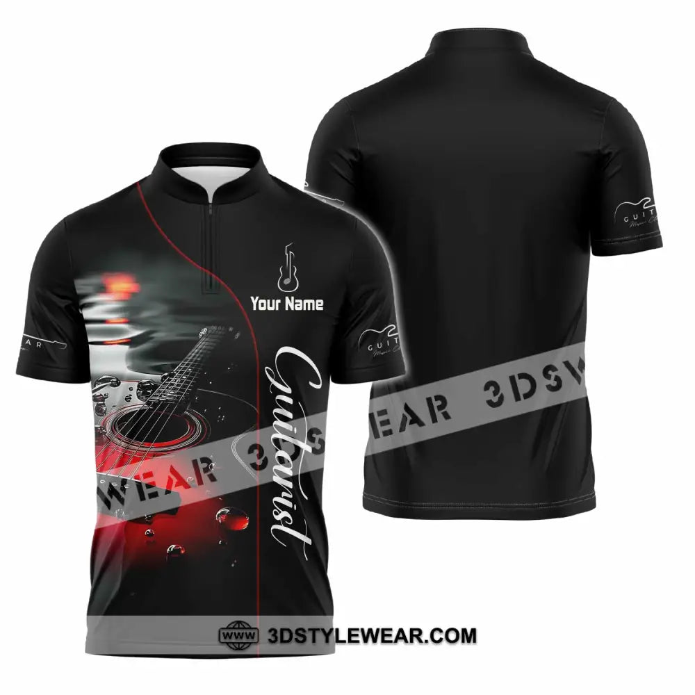 Unisex Shirt - Custom Guitarist Shirt - Zipper Polo Shirt / S - T-shirt