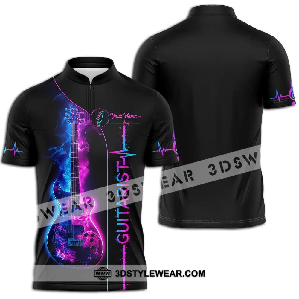Unisex Shirt - Custom Guitarist Shirt - Zipper Polo Shirt / S - T-shirt