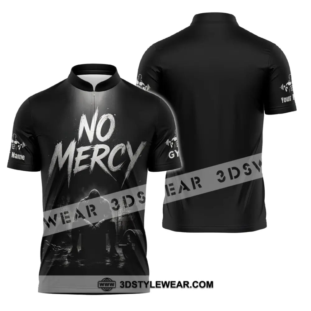 Unisex Shirt - Custom Gym No Mercy Shirt - Zipper Polo Shirt / S - T-shirt