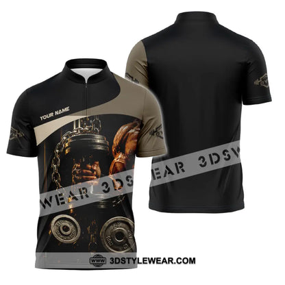 Unisex Shirt - Custom Gym Shirt - Zipper Polo Shirt / S - T-shirt