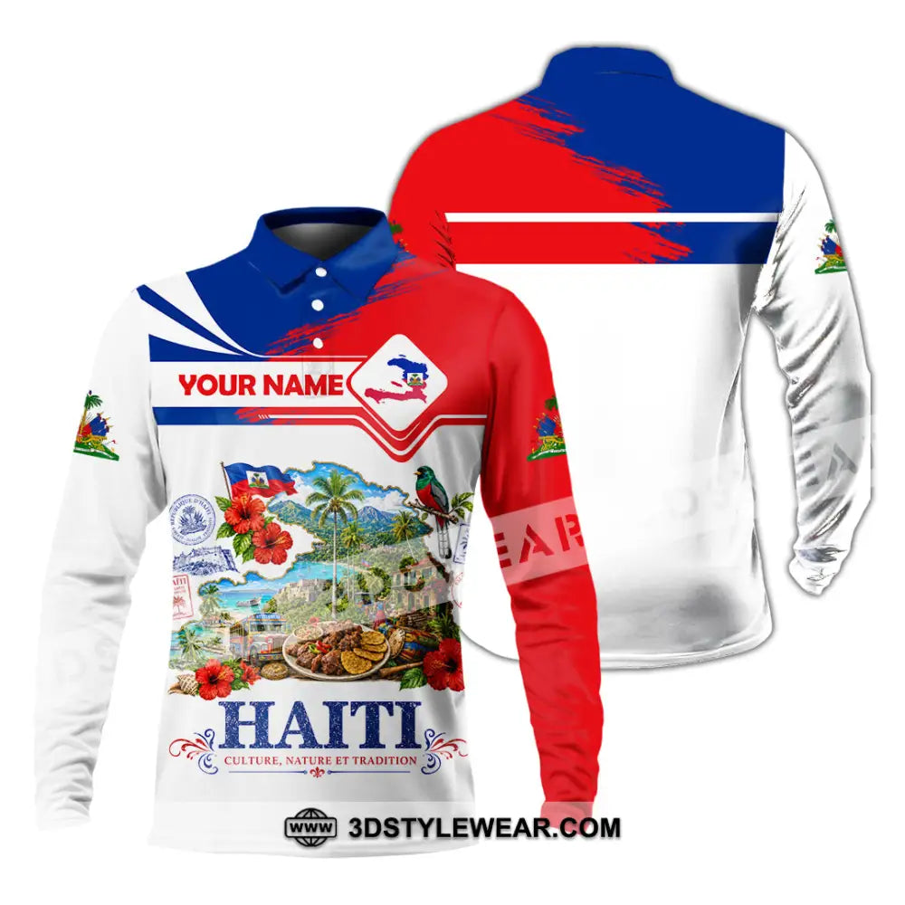 Unisex Shirt - Custom Haiti Shirt - Long Sleeve Polo / S - T-shirt