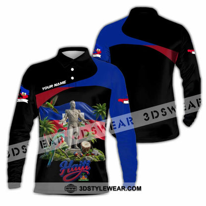 Unisex Shirt - Custom Haiti Shirt - Long Sleeve Polo / S - T-shirt