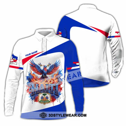 Unisex Shirt - Custom Haiti Shirt - Long Sleeve Polo / S - T-shirt