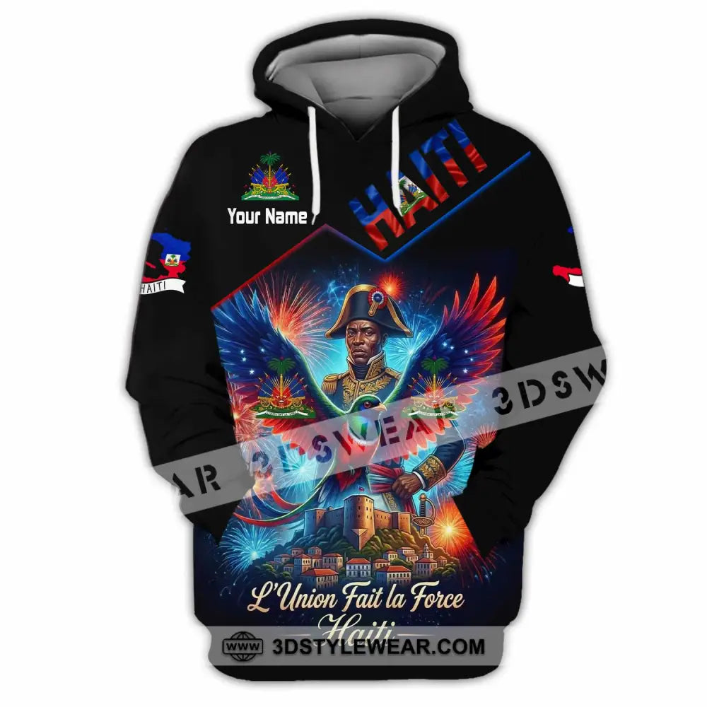 Unisex Shirt - Custom Haiti L’Union Fait La Force Shirt - Hoodie / S - T-shirt