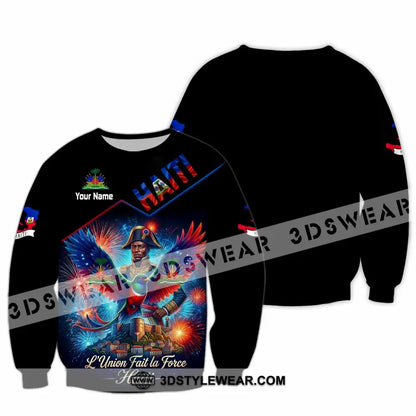 Unisex Shirt - Custom Haiti L’Union Fait La Force Shirt - Long Sleeve / S - T-shirt