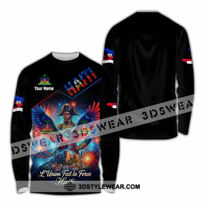 Unisex Shirt - Custom Haiti L’Union Fait La Force Shirt - Long Sleeve Shirt / S - T-shirt