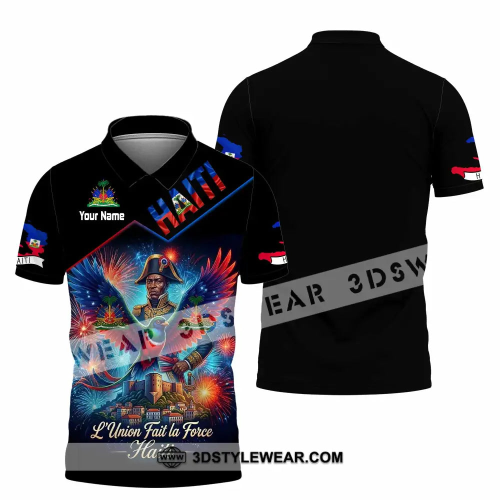 Unisex Shirt - Custom Haiti L’Union Fait La Force Shirt - Polo Shirt / S - T-shirt