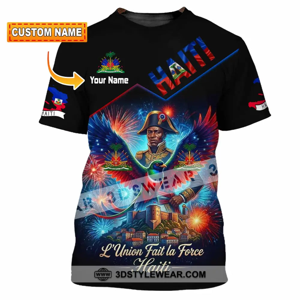 Unisex Shirt - Custom Haiti L’Union Fait La Force Shirt - T-shirt