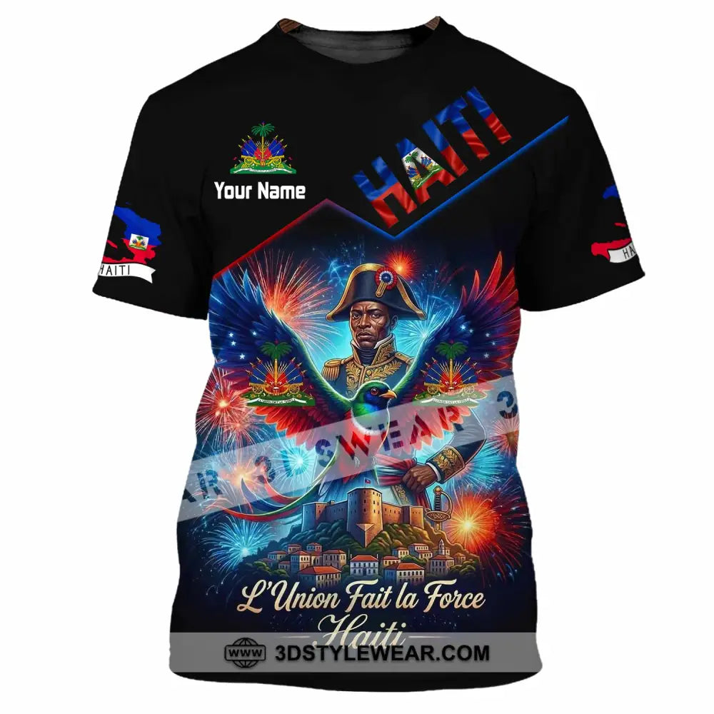 Unisex Shirt - Custom Haiti L’Union Fait La Force Shirt - T-Shirt / S - T-shirt