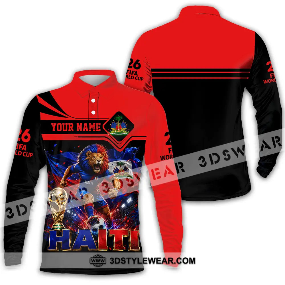 Unisex Shirt - Custom Haiti World Cup 2026 Shirt - Long Sleeve Polo / S - T-shirt