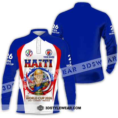Unisex Shirt - Custom Haiti World Cup 2026 Shirt - Long Sleeve Polo / S - T-shirt