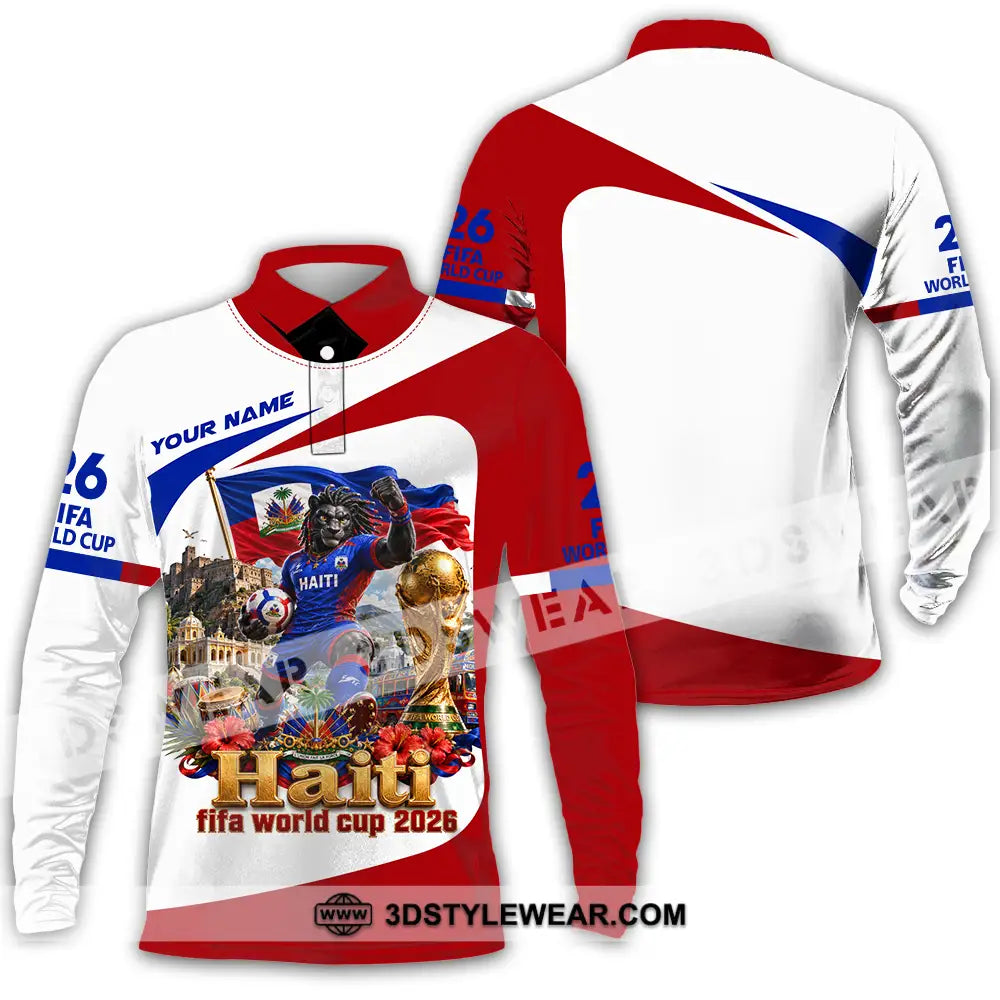 Unisex Shirt - Custom Haiti World Cup 2026 Shirt - Long Sleeve Polo / S - T-shirt