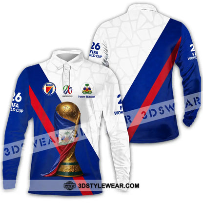 Unisex Shirt - Custom Haiti World Cup 2026 Shirt - Long Sleeve Polo / S - T-shirt