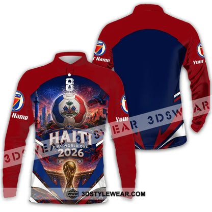 Unisex Shirt - Custom Haiti World Cup 2026 Shirt - Long Sleeve Polo / S - T-shirt