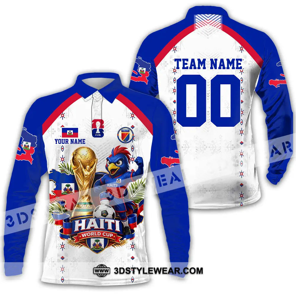 Unisex Shirt - Custom Haiti World Cup 2026 Shirt - Long Sleeve Polo / S - T-shirt