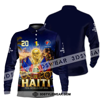 Unisex Shirt - Custom Haiti World Cup 2026 Shirt - Long Sleeve Polo / S - T-shirt