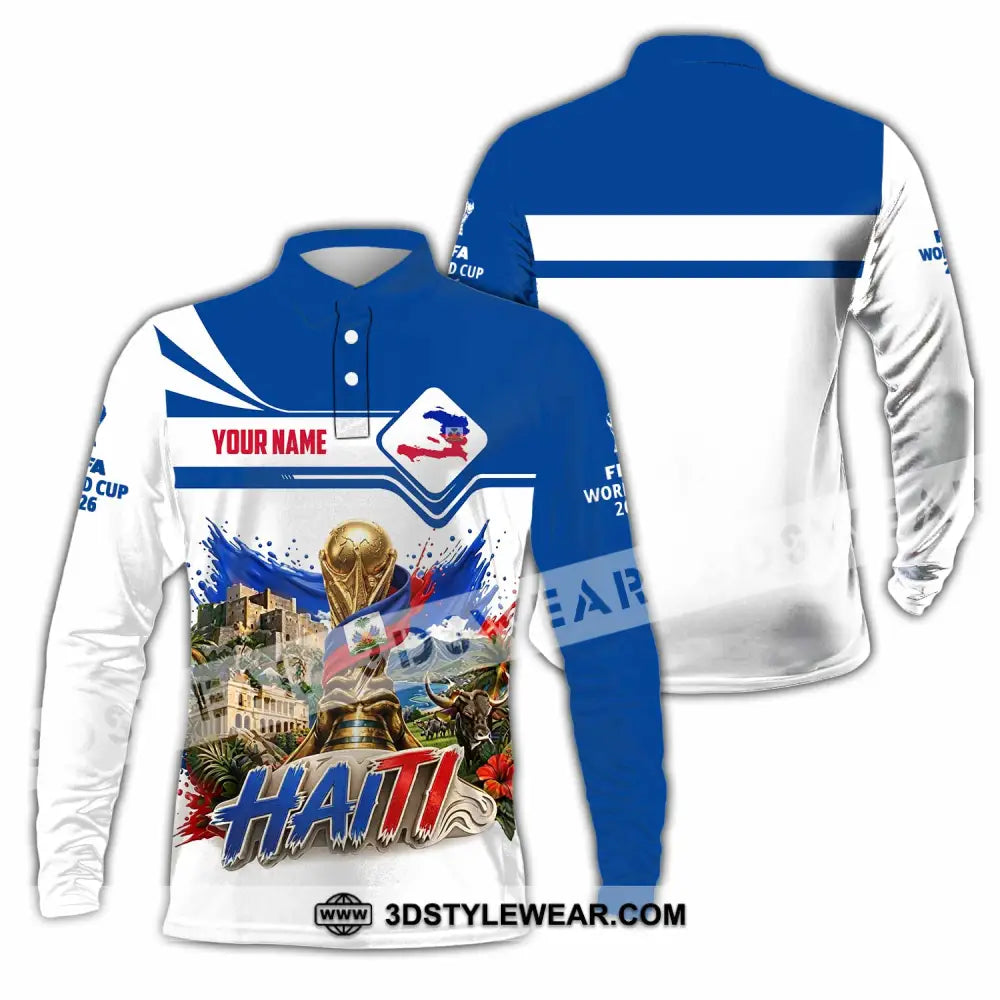 Unisex Shirt - Custom Haiti World Cup 2026 Shirt - Long Sleeve Polo / S - T-shirt