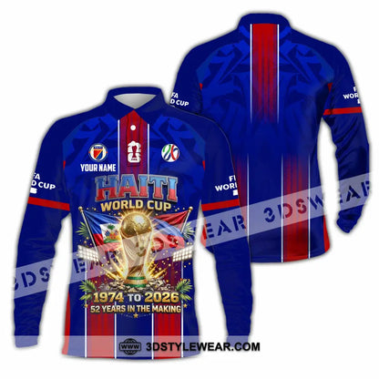 Unisex Shirt - Custom Haiti World Cup 2026 Shirt - Long Sleeve Polo / S - T-shirt