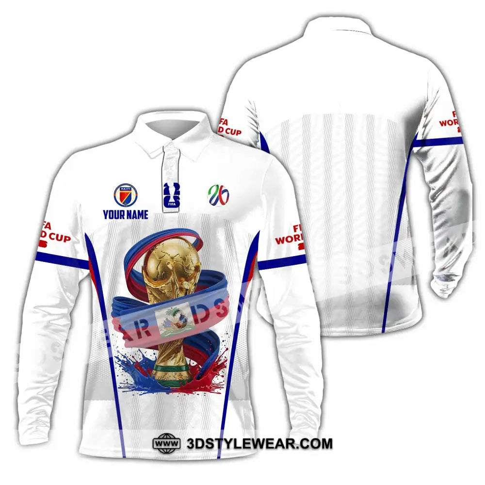 Unisex Shirt - Custom Haiti World Cup 2026 Shirt - Long Sleeve Polo / S - T-shirt