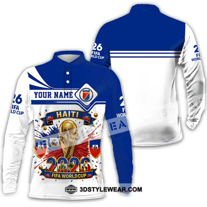 Unisex Shirt - Custom Haiti World Cup 2026 Shirt - Long Sleeve Polo / S - T-shirt