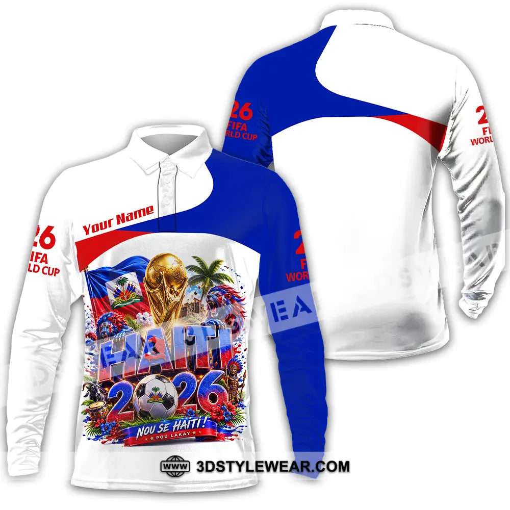 Unisex Shirt - Custom Haiti World Cup 2026 Shirt - Long Sleeve Polo / S - T-shirt