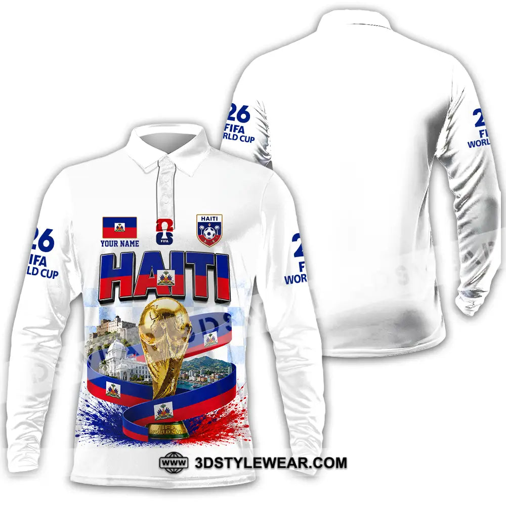 Unisex Shirt - Custom Haiti World Cup 2026 Shirt - Long Sleeve Polo / S - T-shirt