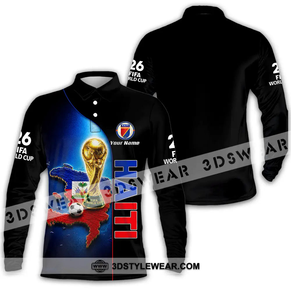 Unisex Shirt - Custom Haiti World Cup 2026 Shirt - Long Sleeve Polo / S - T-shirt