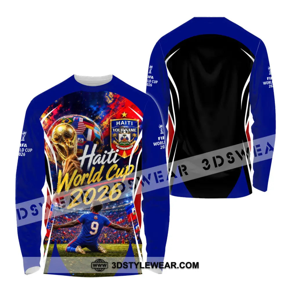 Unisex Shirt - Custom Haiti World Cup 2026 Shirt - Long Sleeve Shirt / S - T-shirt