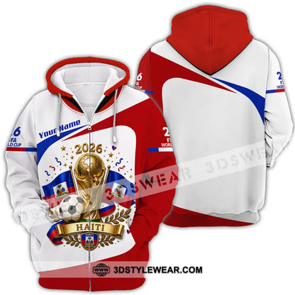 Unisex Shirt - Custom Haiti World Cup 2026 Shirt - Zipper Hoodie / S - T-shirt