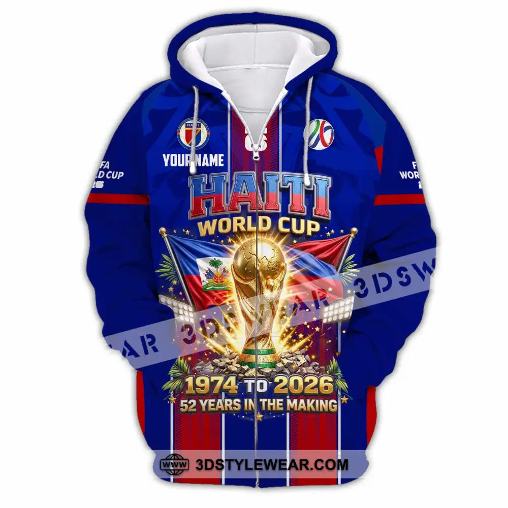 Unisex Shirt - Custom Haiti World Cup 2026 Shirt - Zipper Hoodie / S - T-shirt