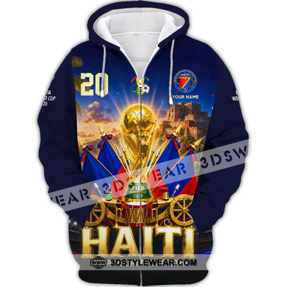 Unisex Shirt - Custom Haiti World Cup 2026 Shirt - Zipper Hoodie / S - T-shirt